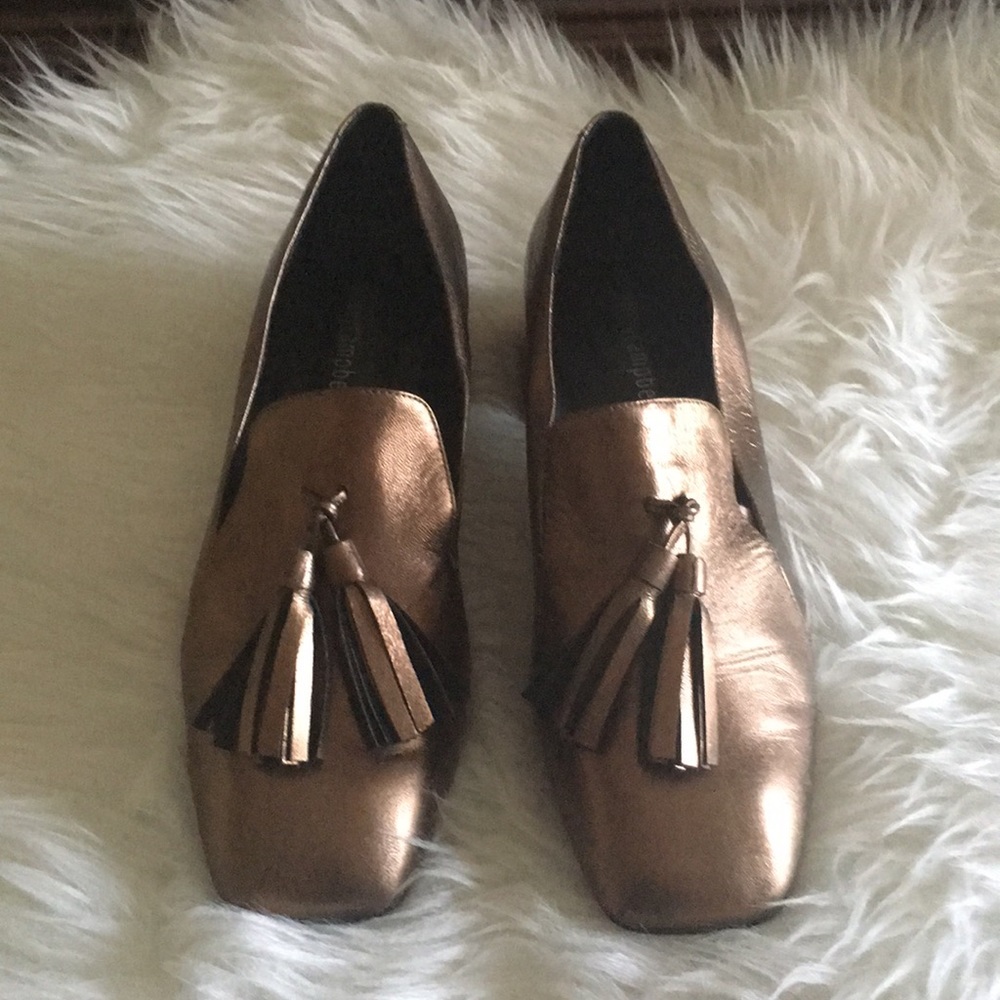 Jeffrey Campbell tassel loafers metallic leather